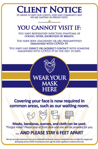 in person appointments masks - new directions counseling
